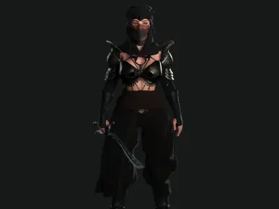 AAA 3D FANTASY CHARACTER - BEAUTIFUL ASSASSIN WARRIOR Low-poly 3D model