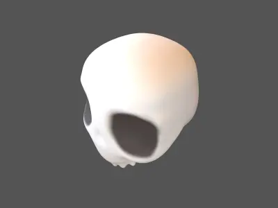 Cartoon Skull v2 001 Low-poly 3D model