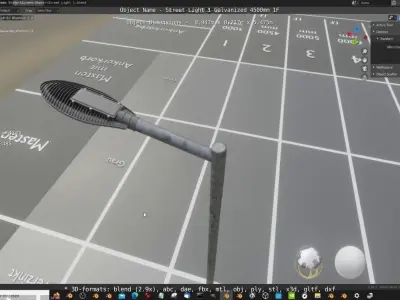 Street Light 1 Galvanized 4500mm 1F Low-poly 3D model