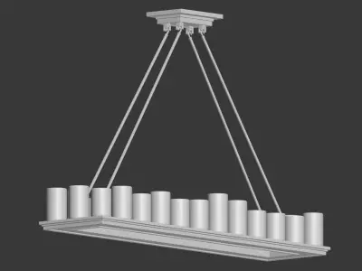 PILLAR CANDLE RECTANGULAR CHANDELIER  3D model