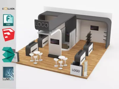 Stand 4 floor plan of gym 3D model