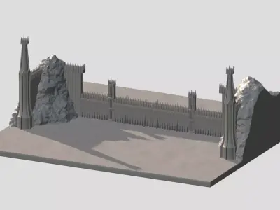 The Black Gate of Mordor from The Lord of the Rings stl obj  3D print model