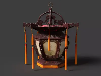 Chinese Palace Lantern  Low-poly 3D model 5