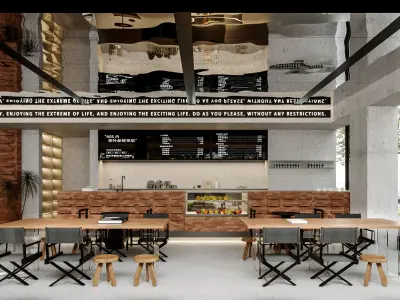     restaurant cafe  interior   3D model