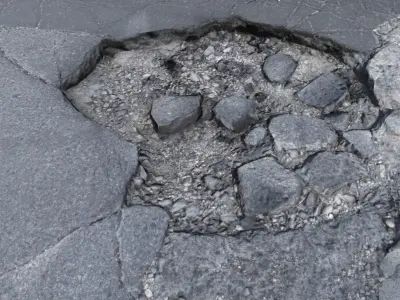 Hole on the road Low-poly 3D model