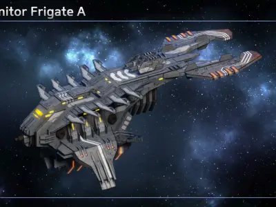 Spaceship Progenitor Frigates Low-poly 3D model