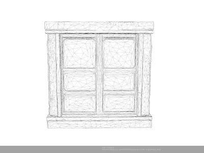 Stylized Medieval Window - AI Low-poly 3D model