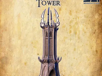 Dark Elf Tower Tabletop Terrain 28 MM 3D print model