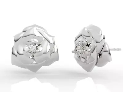 Powerful Minimalist Rose Solitaire Diamond Pendant Studs 3D 3D print model