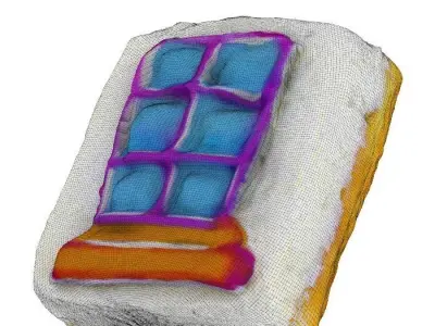 036 Donut bun window Scan 3D model with UV map 3D model