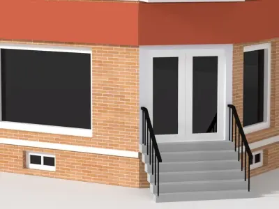 Parisian Building Low-poly 3D model