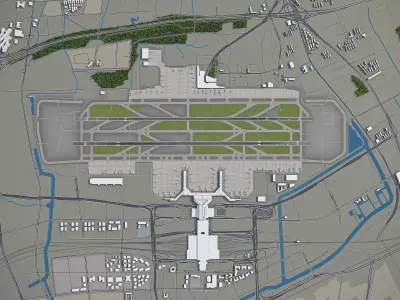 Shanghai - Hongqiao International Airport - SHA Low-poly 3D model