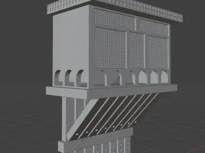 Mashrabiya Window  Traditional Arabic Wooden Lattice 3D model