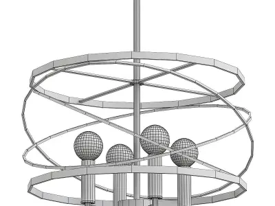 florence-vl5092p04 circular pendant light gold 3D model