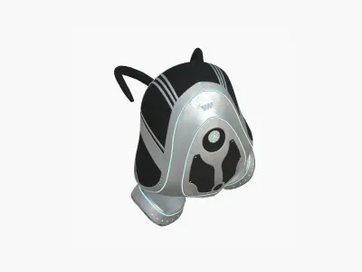 SciFi Backpack H05 Steel Bright - Fashion Character Design Low-poly 3D model