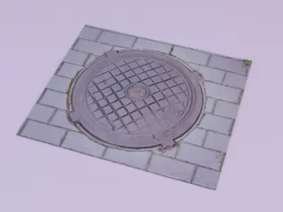 Cover manhole 03 high-poly 3D model