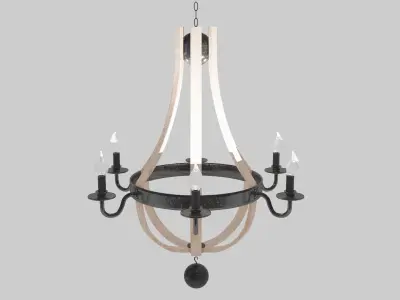 wooden chandelier  3D model