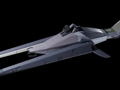 Destiny Shrike Speeder Bike Game ready Low-poly 3D model