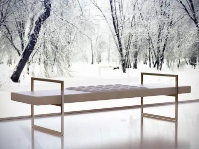 Tech bench with metal frame 3D model