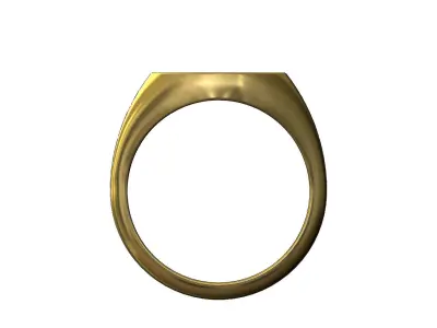 Round signet ring with gothic ornament N04 3D print model