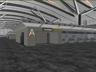 Airport Check In Interior 3D model
