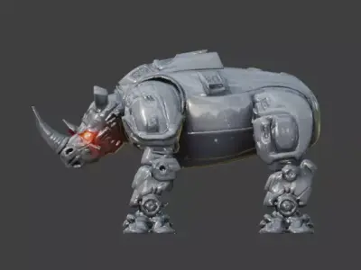 Sci-Fi Robot Rhino 3D Model Low-poly 3D model