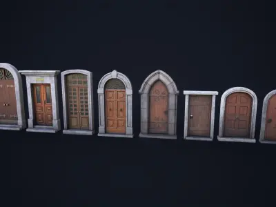 Set of front doors 3D Model Pack