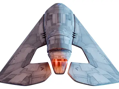 Sci-Fi Rocket Ship Valkyrian Whisper Low-poly 3D model