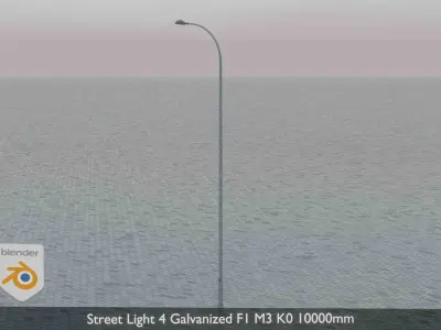 Street Light 4 Galvanized F1 M3 K0 10000mm  Low-poly 3D model