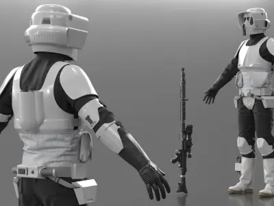  Star Wars Scout Trooper Armor with DLT-19X Blaster 
