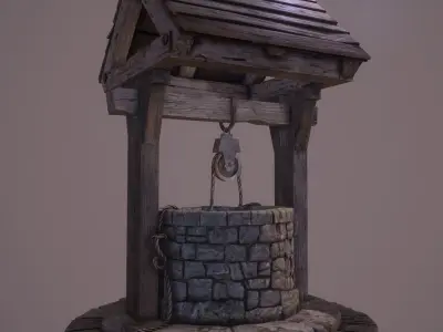 Medieval Well - PBR Low-poly 3D model