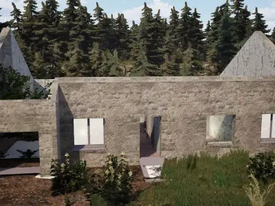 Abandoned Modular House  6 Interior Variants Realistic  Low-poly 3D model
