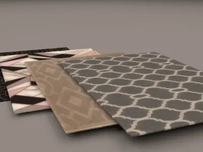 Carpets four different patterns 3D model
