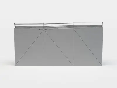 Wall fragment Low-poly 3D model