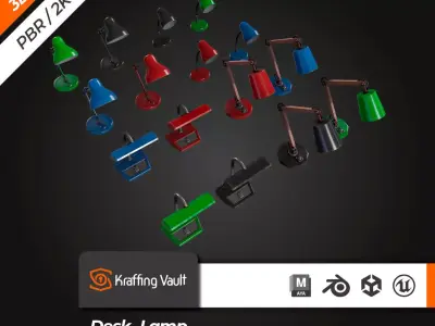 Desk Lamp Low-poly 3D model