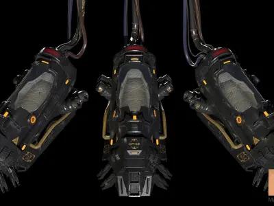 Sci-FI Creocapsule Low-poly 3D model