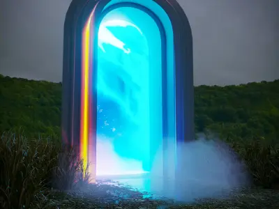 Sci Fi Gate Low-poly 3D model purchase
