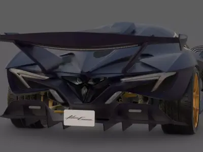 2018 Apollo Intensa Emozione Carbon Purple 3D Model  Hypercar Low-poly 3D model