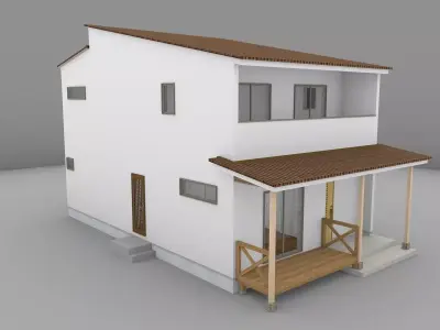 House model for background 27 Low-poly 3D model
