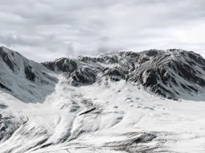 Snowy Landscape Low-poly 3D model