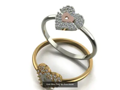 Gold Silver Light Weight Rings 16pcs 3D Model Pack