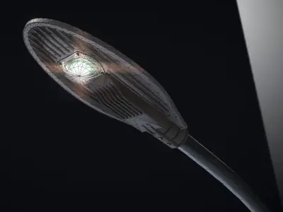 Sci-Fi Street Light 14 version 14 10m with pole 4 Low-poly 3D model