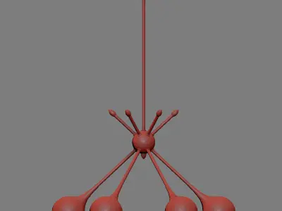 Mid-Century 6 Light 3D model