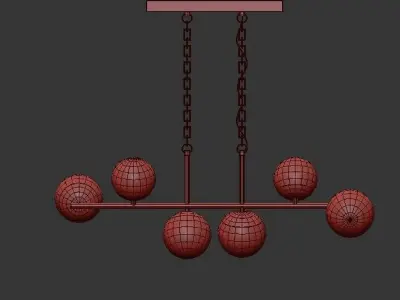 Gold Modern Chandelier 3D model