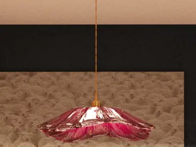 Lotus Flower Pendant Light - Elegant Asian-Inspired Chandelier 3D model