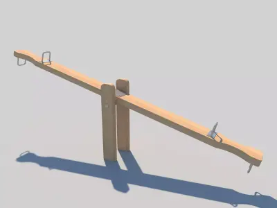 Wooden Seesaw 3D model