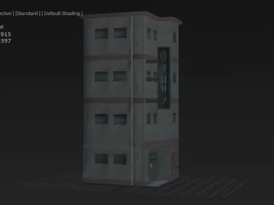 Asian Old Building Low-poly 3D model
