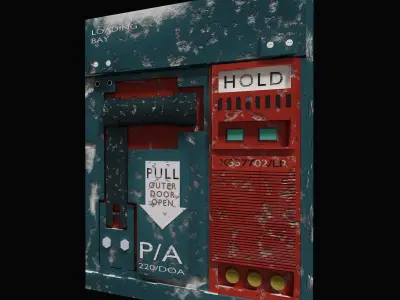 Sci-Fi Panel Textures - Airlock Release Low-poly 3D model