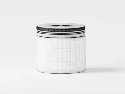Aluminum Cosmetic Jar  Low-poly 3D model