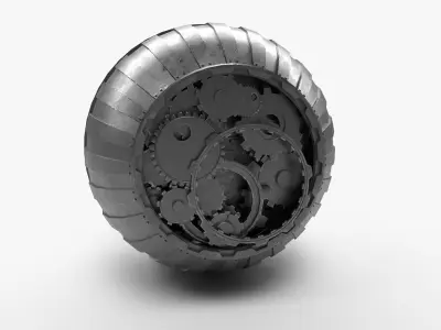 Steampunk Time Machine Low-poly 3D model